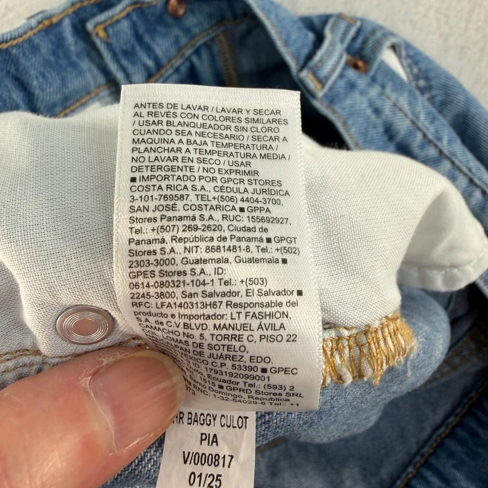 Old Navy 12 Jorts Jeans Baggy Wide Leg High Rise Drapey Denim Culotte Relaxed
